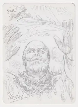 Signed Yavimaya Elder Proof Sketch MP Urza's Destiny Artist Ray Lago MTG Magic! - Image 1
