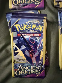 Pokemon XY Ancient Origins 3 Card Booster Pack Mega Rayquaza Pack Art New Sealed - Image 1
