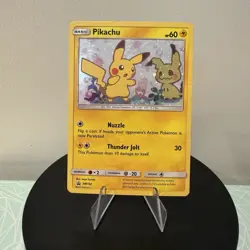 Pikachu SM162 Sm Holo Black Star Promo Pokemon Card With Mimikyu! LP - Image 1
