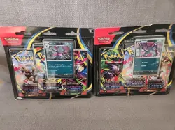 2x Pokemon Phantasmal Flames ME02 3-Pack Blister LOT! Factory Sealed - Image 1