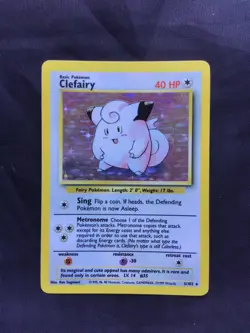 Pokemon Cards: Base Set Rare Holo: Clefairy 5/102 - Image 1