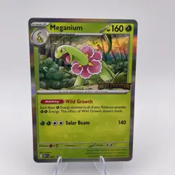 Meganium 001 Black Star Promo Stamped Prerelease Mega Evolutions Pokemon MEP NM - Image 1