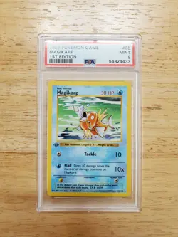 Pokemon PSA 9 MINT 1999 Magikarp 1st Edition Shadowless Base Set Card - Image 1
