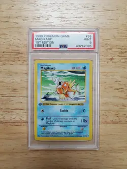 Pokemon PSA 9 MINT 1999 Magikarp 1st Edition Shadowless Base Set Card - Image 1