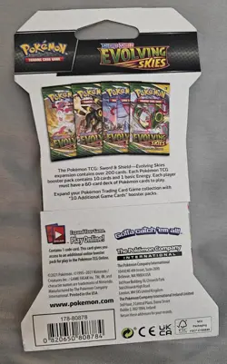 Pokemon TCG - Evolving Skies Sleeved Booster Pack Sword & Shield SEALED - Image 2
