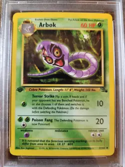 1999 Pokemon TCG Fossil Arbok 1st Edition PSA 9 Mint 31/62 Rare - Image 2