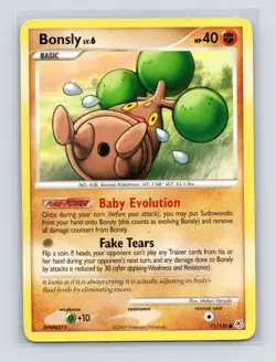 Pokemon TCG Bonsly 71/130 Diamond and Pearl Normal MP - Image 1