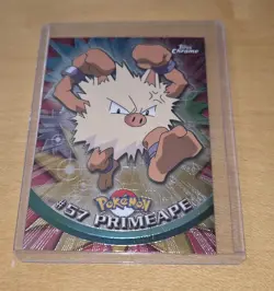 Pokemon #57 PRIMEAPE 1999 TOPPS TV Animation Rare Holo Foil - Image 1