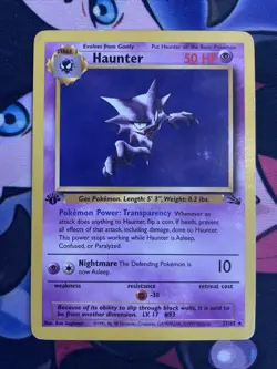 1999 Pokemon Fossil Haunter 1st Edition #21/62 Non-Holo Rare LP - Image 1