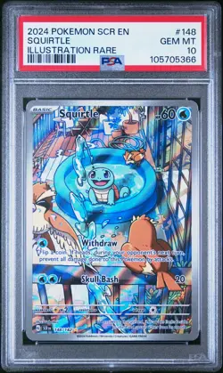 2024 POKEMON SCR EN-STELLAR CROWN ILLUSTRATION RARE #148 SQUIRTLE PSA 10 - Image 1