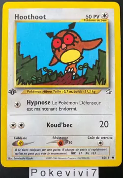 Carte Pokemon HOOTHOOT 60/111 Neo Genesis Wizards EDITION 1 FR (VERSO !!) - Image 1