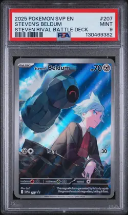 STEVEN'S BELDUM #207 BLACK STAR PROMO 2025 POKEMON SVP STEVEN BATTLE DECK PSA 9 - Image 1