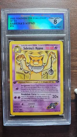 Pokemon 1st Edition Sabrina's Hypno 56/132 Gym Challenge Graded 8 NM/Mint - Image 1