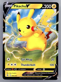 Pokemon TCG Pikachu V 086/264 Fusion Strike Ultra Rare 2021 - Image 1
