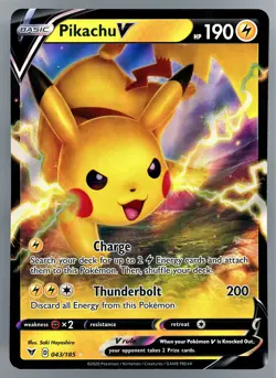 2020 Pokemon TCG Pikachu V 043/185 Vivid Voltage - Image 1