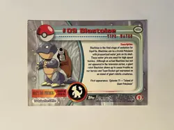 Blastoise #9 Non Holo Black Logo Pokemon Topps - Image 2