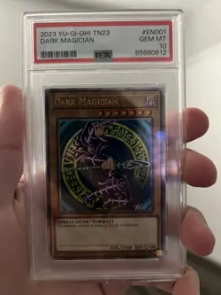 TN23-25TH ANV TIN: DUELING HEROES #EN001 DARK MAGICIAN PSA 10 (READ DESCRIPTION) - Image 1