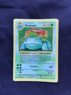 Pokemon Cards: Base Set Shadowless Rare Holo: Venusaur 15/102 - Image 1