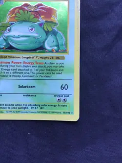 Pokemon Cards: Base Set Shadowless Rare Holo: Venusaur 15/102 - Image 5