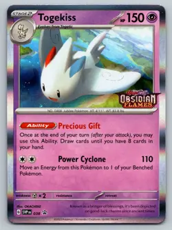 x1 Togekiss 038 Holo Obsidian Flames Stamped Promo 2023 SVP EN Pokemon Card - Image 1