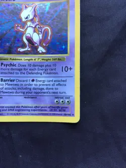 Pokemon Cards: Base Set Shadowless Rare Holo: Mewtwo 10/102 - Image 5