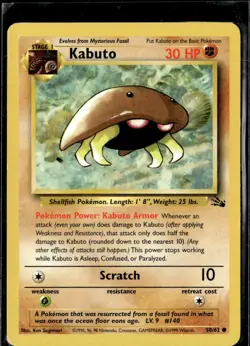 Pokemon Kabuto 50/62 Fossil Non Holo Common 2 Card Lot LP - Image 1