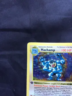 Pokemon Cards: Base Set 1st Edition Rare Holo: Machamp 8/102 - Image 3