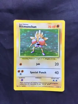 Pokemon Cards: Base Set Rare Holo: Hitmonchan 7/102 - Image 1