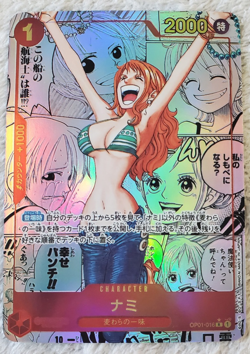 ART CARD = One Piece Nami Manga Alt Art Textured Japanese = Zoro Luffy Boa - Image 1