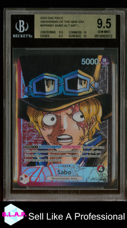 SABO ALT ART L 2023 ONE PIECE CARD GAME AWAKENING OF THE NEW ERA OP05001 BGS 9.5 - Image 1