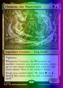 MTG Magic the Gathering Clement, the Worrywort (209/427) Bloomburrow LP FOIL - Image 1