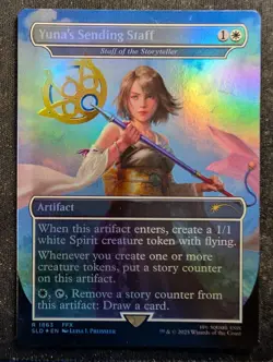 Yuna's Sending Staff (Staff of the Storyteller) - Foil Borderless - Secret Lair - Image 1