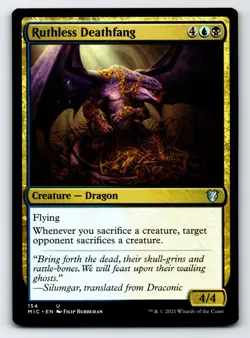 Ruthless Deathfang U Commander: Innistrad: Midnight Hunt # 154 NM Normal - Image 1