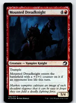 Mounted Dreadknight C Innistrad: Midnight Hunt # 150 NM Foil - Image 1