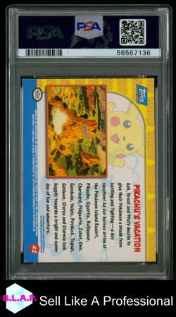 MOVIE EDITION PIKACHU'S VACATION-FOIL TOPPS POKEMON THE MOVIE EDT 1999 42 PSA 9 - Image 2