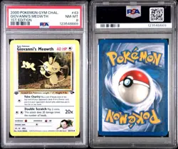 Psa 8 Giovanni Meowth 1st Edition Gym Challenge 43 2000 Pokemon First Team - Image 1