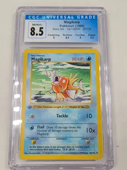 1999 POKEMON BASE SET 1ST EDITION #35 MAGIKARP PSA 8.5 SHADOWLESS - Image 1