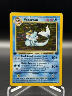 Pokemon TCG Vaporeon 1st Edition Holo Rare Moderately Played Free Shipping - Image 1