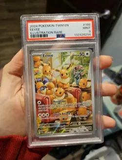PSA 9 MINT Eevee Twilight Masquerade Illustration Rare Holo Pokemon 188/167 - Image 1