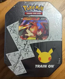 Pokemon TCG 25th Anniversary Celebrations Tin Lance's Charizard V New Sealed 820650809880 - Image 1