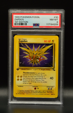 Zapdos 1st Edition 1999 Pokemon Fossil #30 WOTC PSA 8 Newly Graded - Image 1