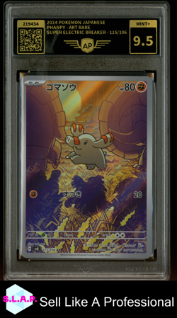PHANPY POKEMON 115/106 2024 SUPER ELECTRIC BREAKER JAPANESE ART RARE AP 9.5 - Image 1