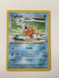 Pokemon Magikarp 35/102 Base Set 1st Edition Shadowless Vintage - Image 1