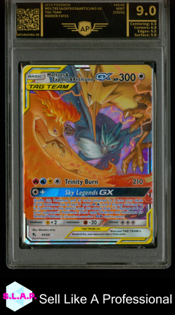 MOLTRES&ZAPDOS&ARTICUNO GX POKEMON 44/68 2019 TAG TEAM HIDDEN FATES ENGLISH AP 9 - Image 1
