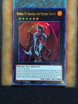 Yugioh Number 24: Dragulas The Vampiric Dragon DLCS-EN118 Ultra Rare 1st GOLD NM - Image 1