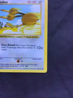 Pokemon Cards: Base Set 1st Edition Common: Doduo 48/102 - Image 4