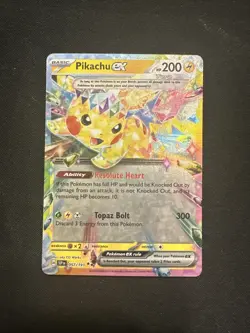 Pokemon TCG Sv08: Surging Sparks Pikachu EX Holo Foil Card 057/191 Double Rare - Image 1