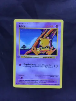 Pokemon Cards: Base Set 1st Edition Common: Abra 43/102 - Image 1