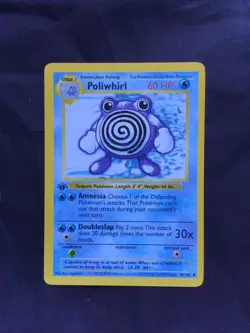 Pokemon Cards: Base Set 1st Edition Uncommon: Poliwhirl 38/102 - Image 1