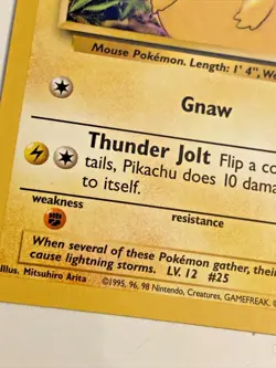 Pokemon Base Set Pikachu 58/102 Card Authentic - Image 2